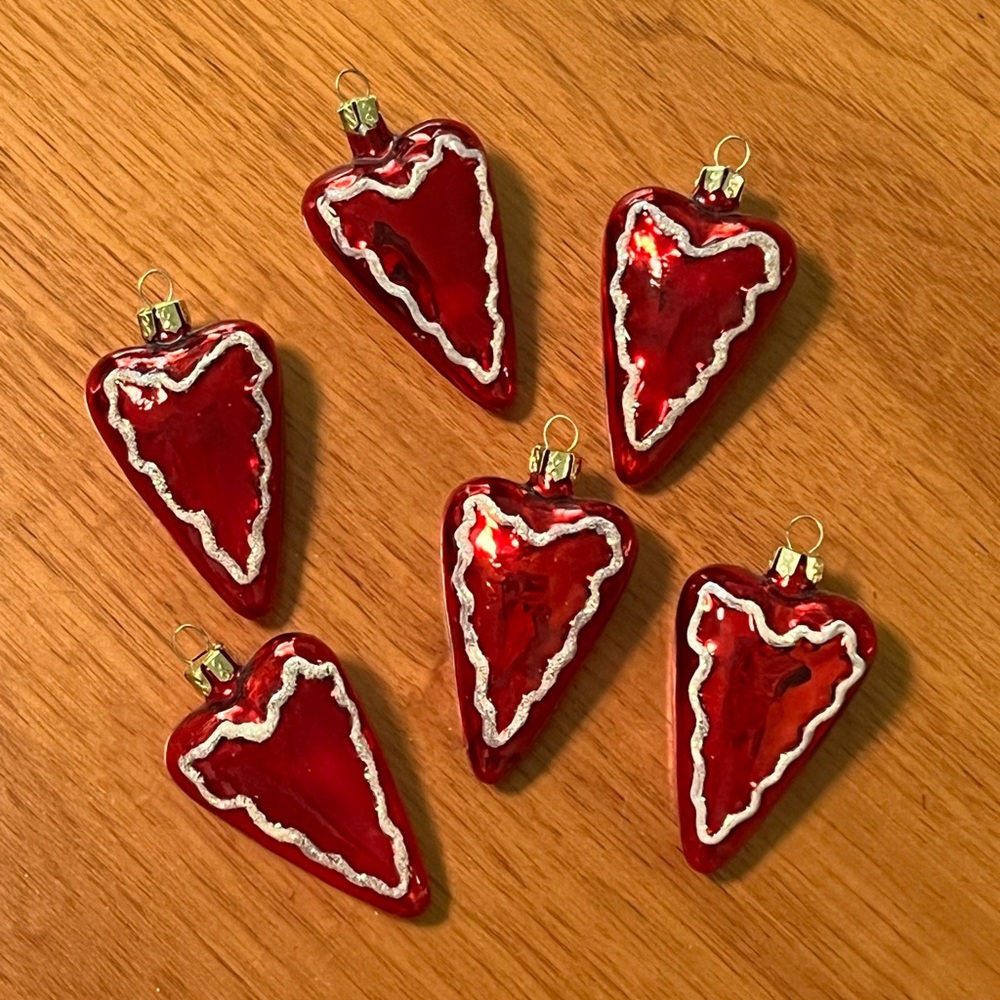 (9) Gingerbread Heart Christmas Ornaments